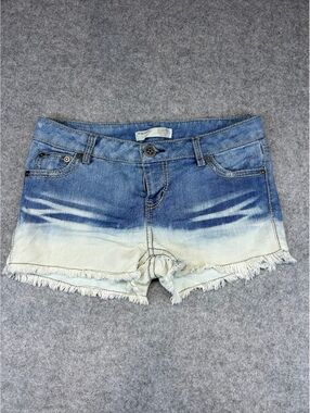 Y2K Style No Boundaries Womens Denim Shorts Sz 9 Two Tone 30" Waist Summer Cheek
